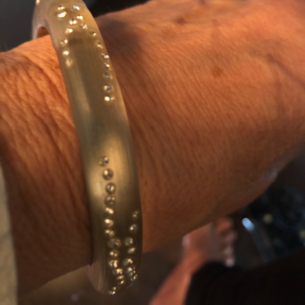 Alexis Bittar bracelet taupe crystals